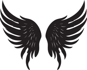 Celestial Feathers: Angel Wings Emblem Seraphic Soar: Iconic Wings Design