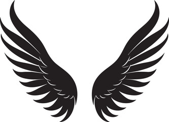 Cherubic Charm: Logo Vector Wings Celestial Feathers: Angel Wings Emblem