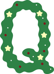 Christmas Wreath Christmas Tree Theme Letter Q