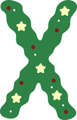 Christmas Wreath Christmas Tree Theme Letter X