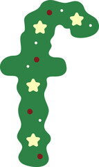 Cute Christmas Wreath Christmas Tree Theme Letter f