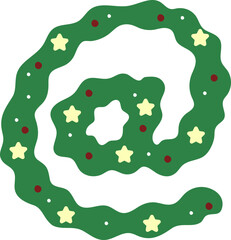 Cute Christmas Wreath Christmas Tree Theme Symbol At Sign Address