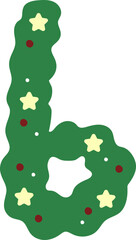 Cute Christmas Wreath Christmas Tree Theme Number 6 Six