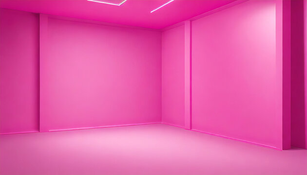 Empty hot pink room.