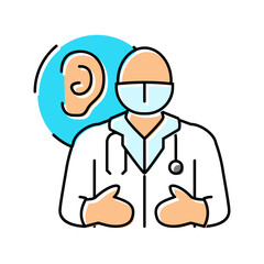 Fototapeta premium audiologist doctor color icon vector. audiologist doctor sign. isolated symbol illustration