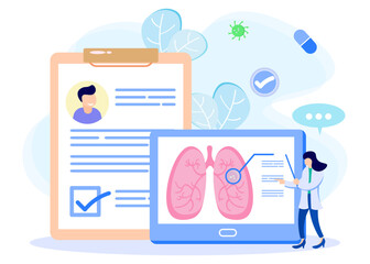 Illustration vector graphic cartoon character of diagnosis