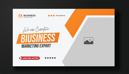 Creative YouTube video thumbnail or social media web banner and corporate YouTube thumbnail design template	