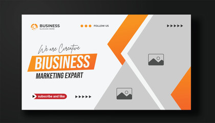 Creative YouTube video thumbnail or social media web banner and corporate YouTube thumbnail design template	