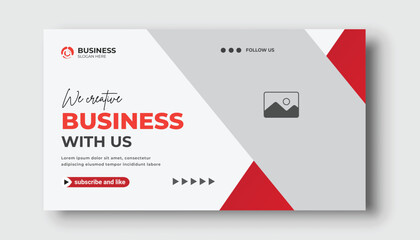 Corporate business YouTube video thumbnail collection for workshop promotion Modern thumbnail and web banner template	