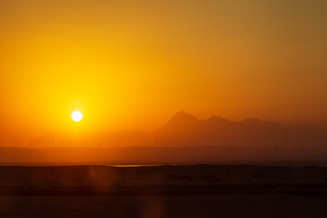 Sunset in the desert, Egypt.