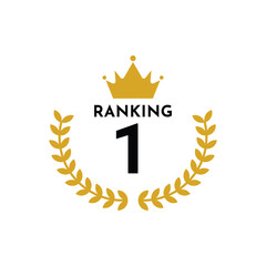 first place icon medal award with laurel and crown