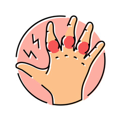 swollen joints disease symptom color icon vector. swollen joints disease symptom sign. isolated symbol illustration