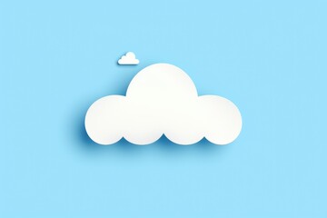 Simple icon of single white cloud on blue background for weather forecast