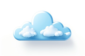 Simple single cumulus cloud icon on white background for weather forecast
