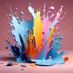 pastel paint dash, splash of paint, paint combination