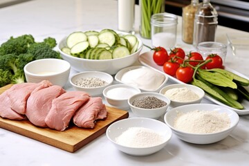 an array of ingredients ready to design gyro
