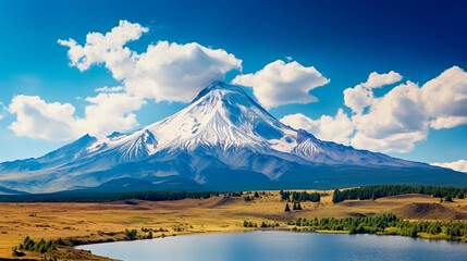 Naklejka premium Landscape with mountains beautiful nature. Selective focus.