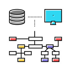relational database color icon vector. relational database sign. isolated symbol illustration