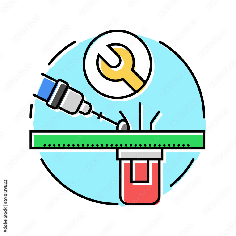 Poster soldering components electronics color icon vector. soldering components electronics sign. isolated 