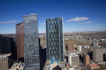 View over Calgary in Canada in Alberta