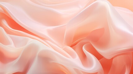 Fototapeta premium Swirls of Silk: A Captivating Dance of Peach and Cream Hues, background, design template, peach fuzz, color of 2024 year 