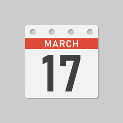 Icon page calendar day - 17 March
