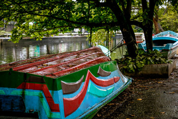 Obraz premium fishing in their boats in Watala, Colombo, Sri Lanka