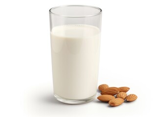 Almond milk isolated on white background