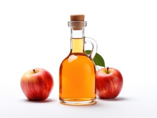 Apple cider vinegar isolated on white background