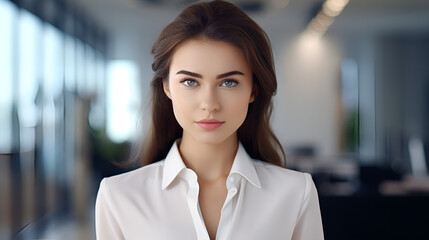 Naklejka premium picture portrait of attractive office worker young woman