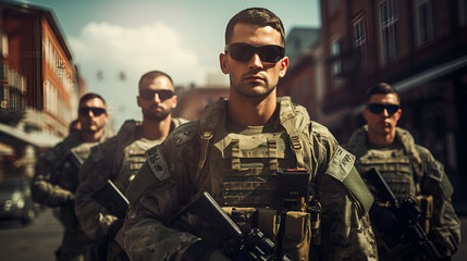 Fototapeta premium group of army soldiers 