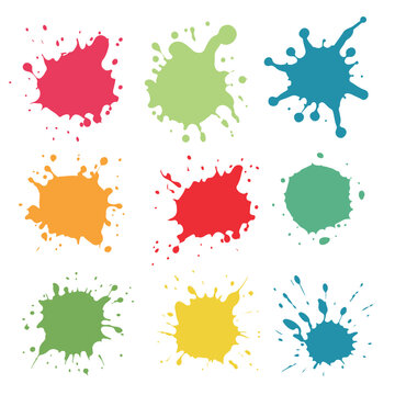 Paint splat. colorful ink spots vector illustration