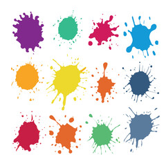 Paint splat. colorful ink spots vector illustration