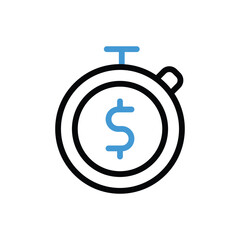  Time Is Money Icon vector stock illustration