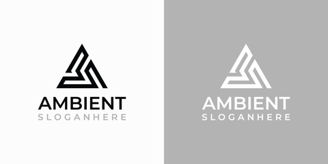 Abstract maze triangle vector logo design