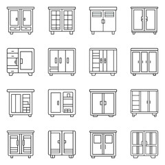 Set of cupboard icon. Pictogram vector design.