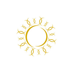 Abstract sun icon isolated on transparent background