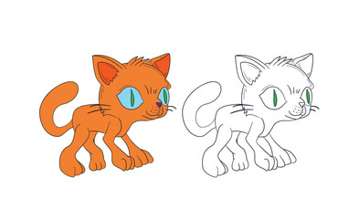 cute animal illustration for book drawing page
