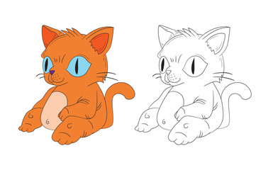 cute animal illustration for book drawing page
