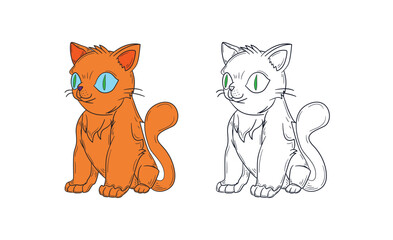 cute animal illustration for book drawing page
