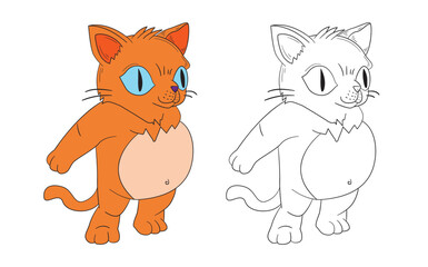 cute animal illustration for book drawing page
