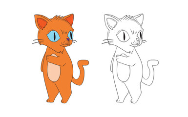 cute animal illustration for book drawing page
