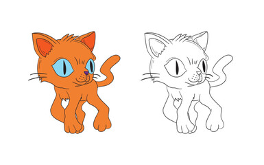 cute animal illustration for book drawing page
