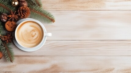 Obraz na płótnie Canvas Christmas coffee, Concept of Christmas and Happy New Year,