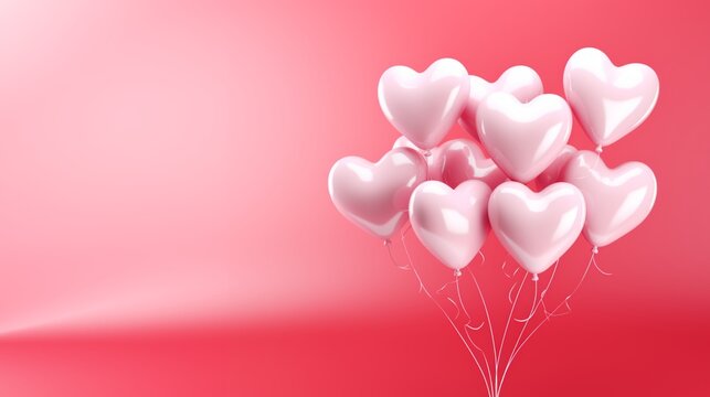 pink heart balloons pink wallpaper valentine wallpaper HD Image