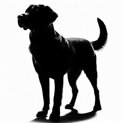 black and white portrait of a  dog