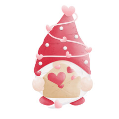 valentine gnome wearing red hat