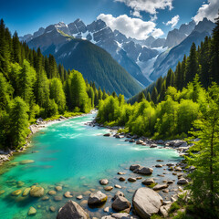 river in the mountains - 690143809