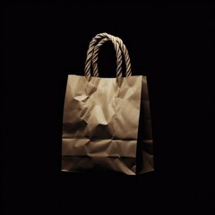 paper shopping bag on  black