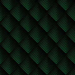 Fish scale square background pattern. Rhombus shaped scales. Illusion effect. Geometric tiles in art. Cover background. Wall paper texture. Wrapping paper. Fabric pattern.